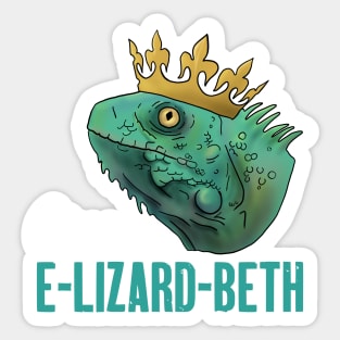 Funny Lizard Gift Queen E-Lizard-Beth Britain Sticker